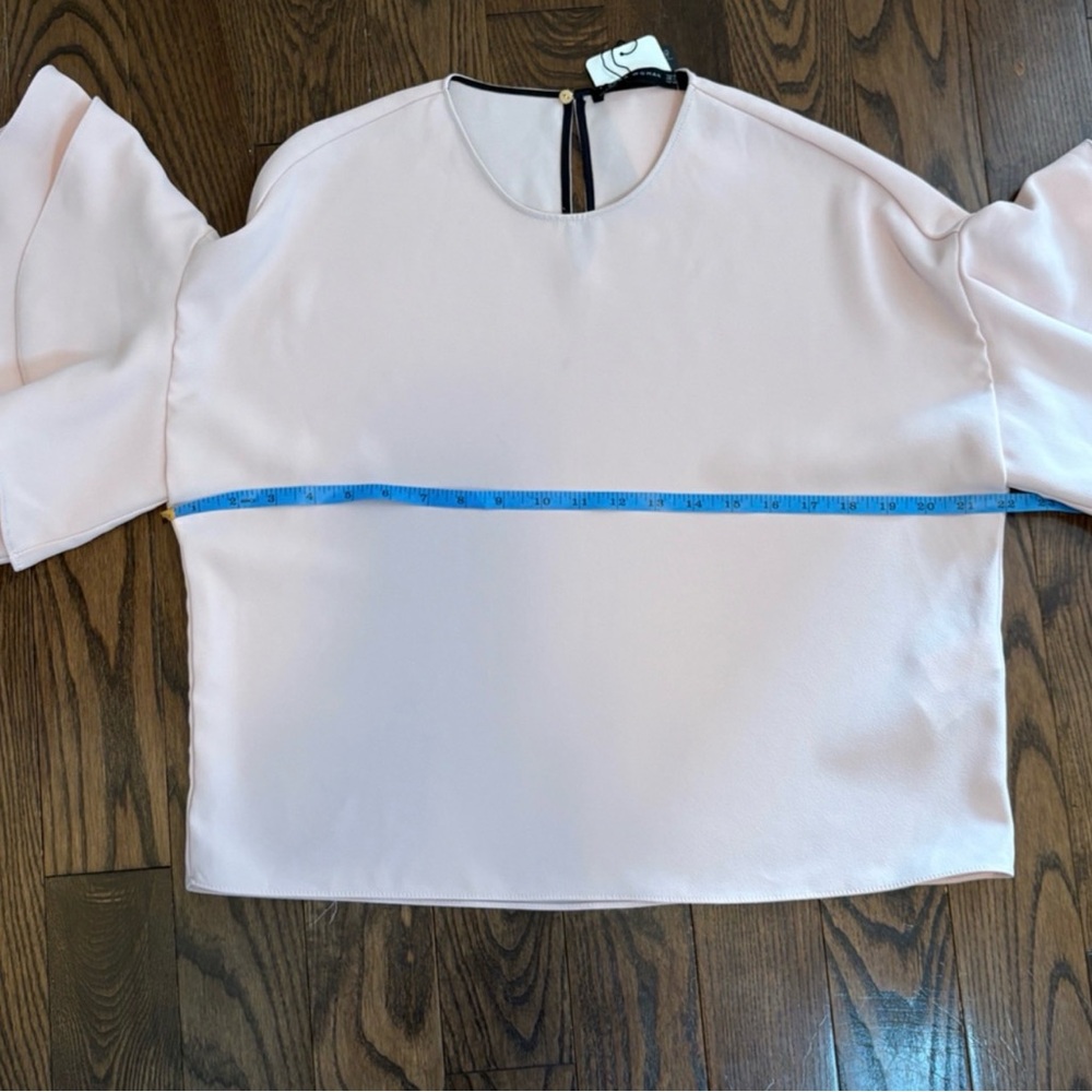 NWT Zara Blouse Size Small Pink Ruffles $199 Retail Barbie Pretty Girlie Office - Picture 9 of 10